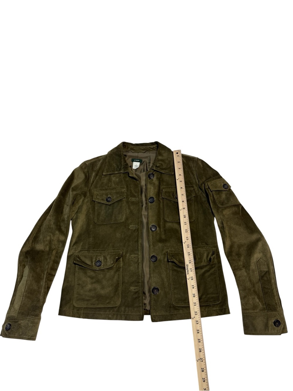 J.Crew Olive Green Leather
Suede Safari Field Jacket Size
M - Picture 7 of 10